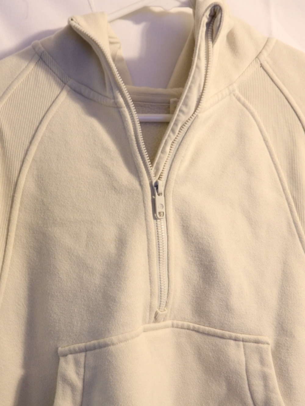 CRZ Yoga Fleece  Half Zip Pullover Sweatshirt Cream Size Small - Picture 6 of 9